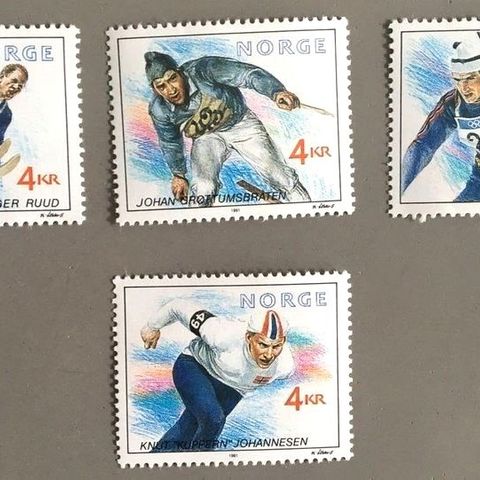 Norge 1991 Norske OL-vinnere III NK 1123-1126 Postfrisk