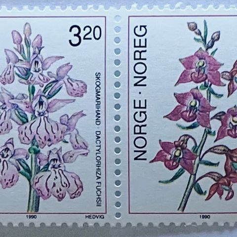 Norge 1990 Orkideer I  NK 1088 og NK 1089  Postfrisk