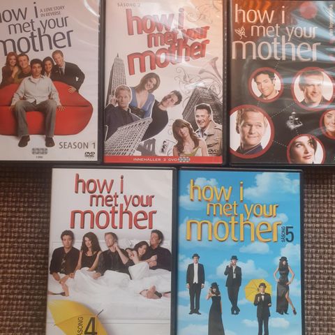 Strøkene How i met your mother sesong 1-5 selges samlet kr 200,-