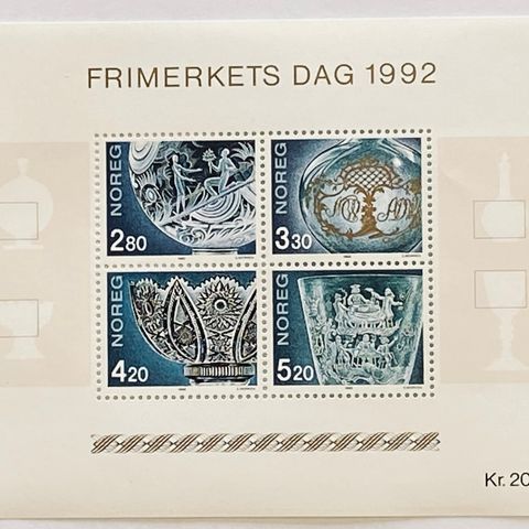 Norge 1992 Norsk glasskunst / Frimerkets Dag 1992  BL17  NK 1150-1153  Postfrisk