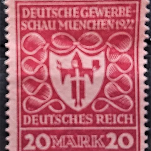 TYSKLAND: Das Reich, 1922,  AFA 204 (*) / T1-151  .x