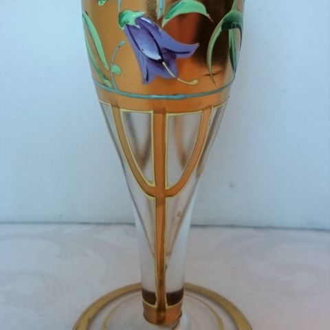 Antikk fransk liten vase/glass fra ca 1890 - samleobjekt