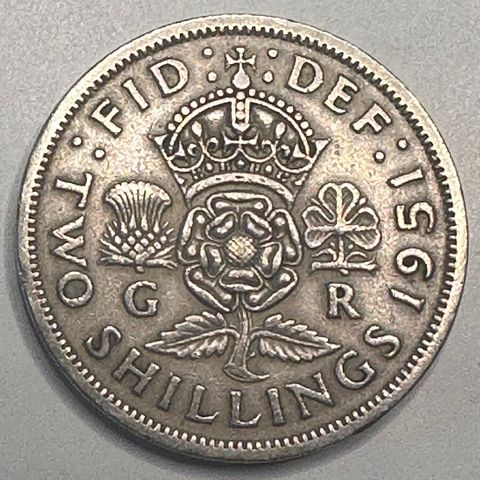 Two Shillings 1951, England (2219 V)