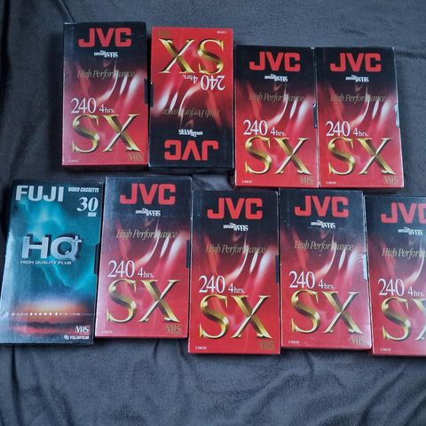 JVC HIGH PERFORMANCE T-240SX VIDEO CASSETTE TAPES.VHS. LOT OF 5 SEALED.BRAND NEW