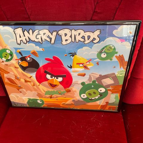 Angry Birds bilde plakat med ramme kan leveres mellom Stavanger og Kristiansand
