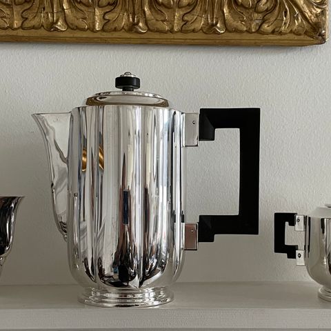 TILBUD Kr 8.000,- Flott Art Deco sølv kaffesett Norsk Sølvvareindustri Oslo