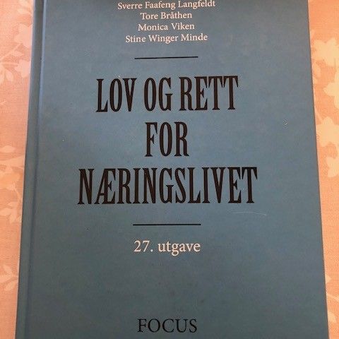 Bok. Pensumbok Lov og rett for næringslivet