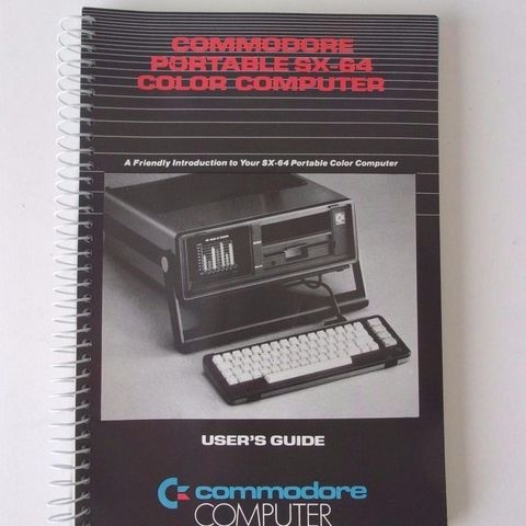 Commodore SX-64 manual/bok/annet - ønskes kjøpt