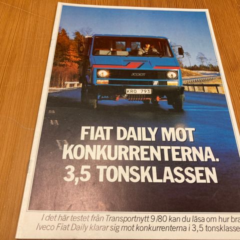 BILBROSJYRE - FIAT DAILY MOT KONKURRENTERNA I 3,5 TONSKLASSEN