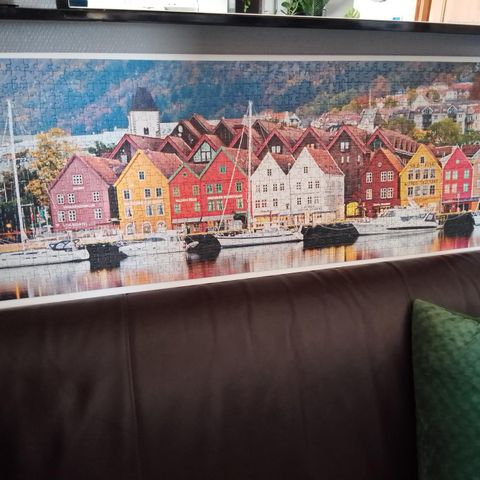 Flott puzzle-spill bilde av Bryggen i Bergen.