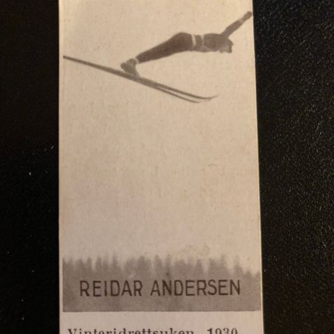 Reidar Andersen Fossekallen Ski Hopp sigarettkort 1930 Tiedemanns Tobak!