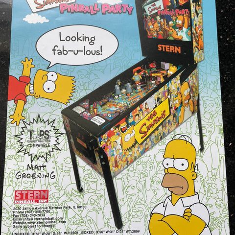 Simpsons flipperspill flyer