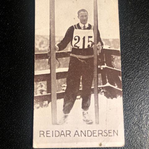 Reidar Andersen Ski Hopp sigarettkort 1930 Tiedemanns Tobak