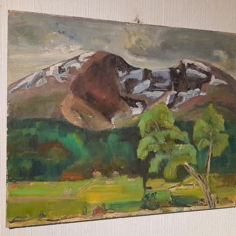 Eldre, uinnrammet, usignert fjell landskaps maleri