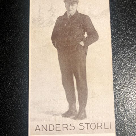 Anders Storli Budal Ski langrenn sigarettkort fra ca 1930 Tiedemanns Tobak!