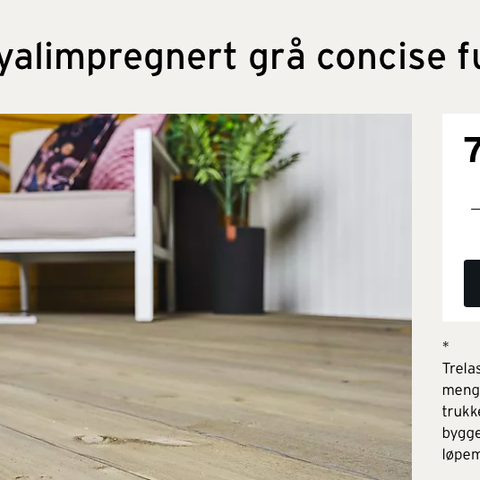 Terrassebord royalimpregnert concise grå