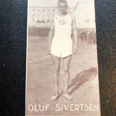 Oluf Sivertsen Kristiansund 200 m friidrett sigarettkort 1930 Tiedemanns Tobak