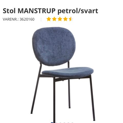 2 Stoler - MANSTRUP petrol/svart