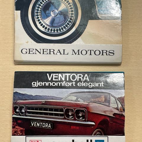 General Motors GM Ventora Vauxhall - 2 fyrstikkesker med reklame