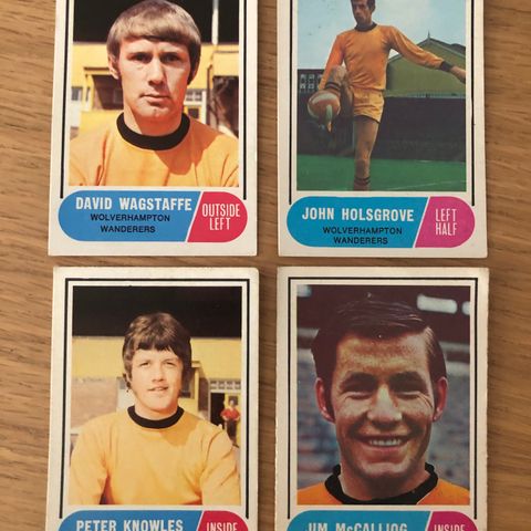 Wolverhampton Wanderers - 4 stk A&BC 1969 fotballkort