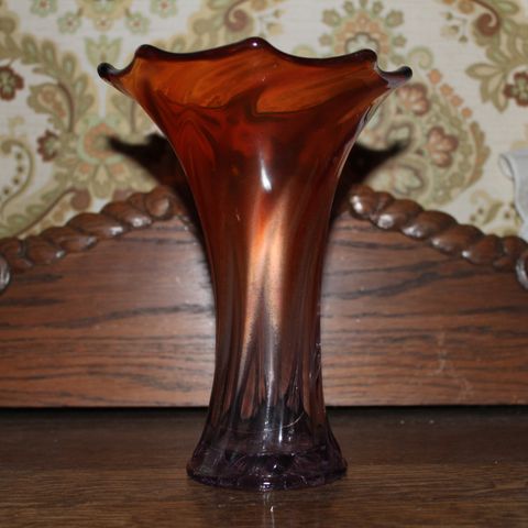 Vintage Marigold Carnival Swung Vase.