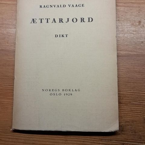 Ragnvald Vaage. 1929: Ættarjord.