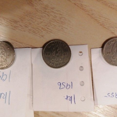 1 kr  3 stk 1955-56 og 57