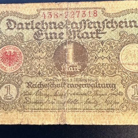 Gammel Tysk mark fra ca 1920 tallet (392 Y)