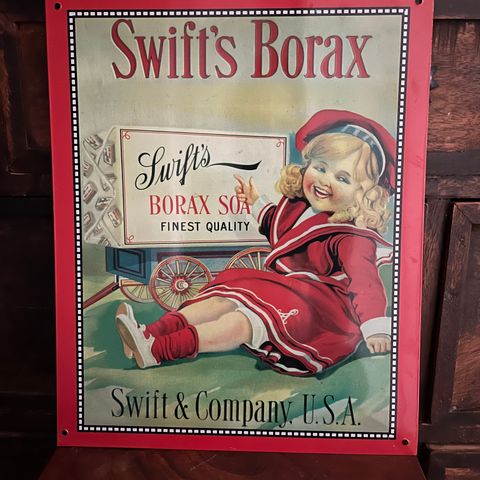 "Swift's Borax" blikkreklameskilt