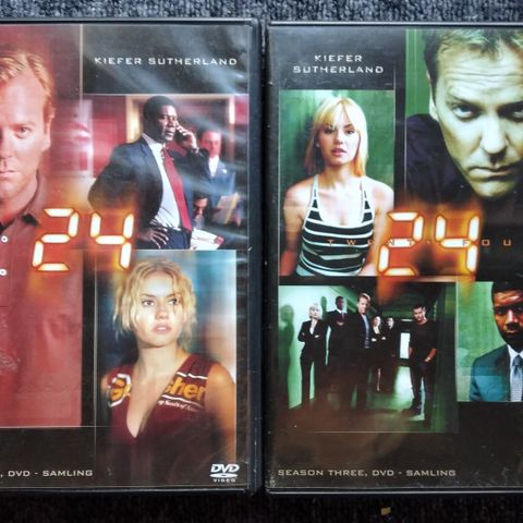 "24" sesong 1, 3, 4 og 5 med Kiefer Sutherland DVD