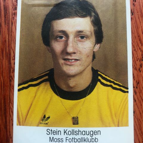 Stein Kollshaugen Moss fotballklubb 1983 sjeldent fotballkort klistremerke