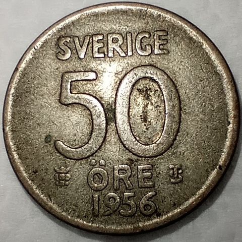 Sverige 50 öre 1956 .400 sølv NY PRIS