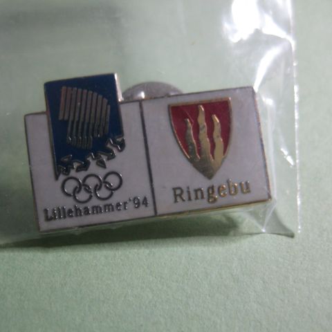 Lillehammer OL pin med kommunevåpen Ringebu