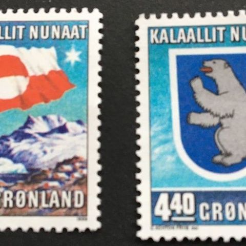 Grønland 1989 10-året for Grønlands Hjemmestyre AFA 195-196 Postfrisk