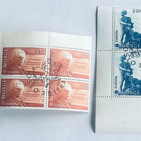 Norge 1984 Europa XV NK 933-934 4-blokker  Stemplet utgivelsesdagen