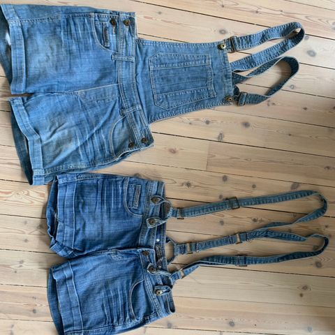 Denim shortser med sele str 36 / S