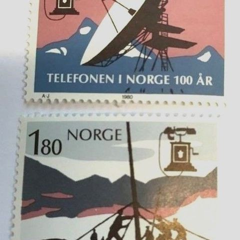 Norge 1980 Telefon i Norge i 100 år. NK 863 og NK 864. Postfrisk