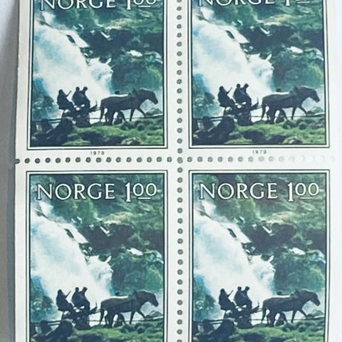 Norge 1979  Norsk Natur III  Kleivefossen   NK 843   4-blokk  Postfrisk