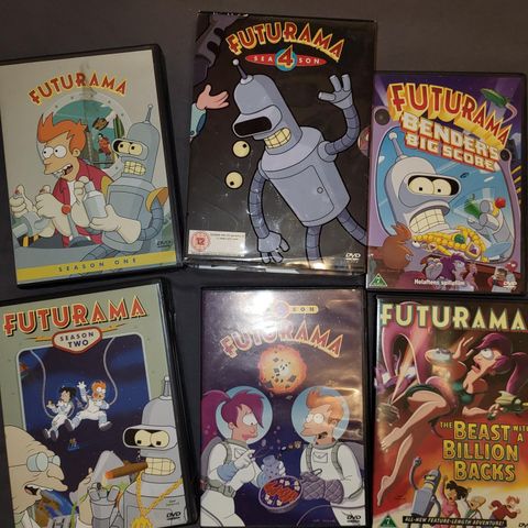 Futurama sesong 1-4 og 2 filmer