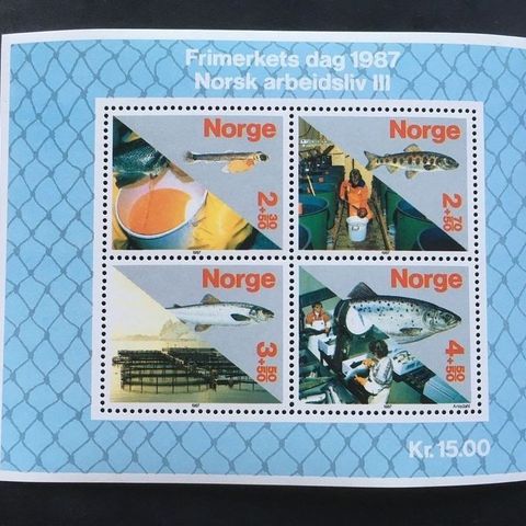 Norge 1987 Fiskeoppdrett NK 1023-1026 BL 7 Postfrisk