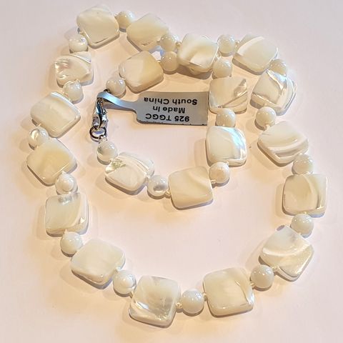 Mother of Pearl Perlemor 925 Silver Sølv Limited Edition Necklace Halskjeder