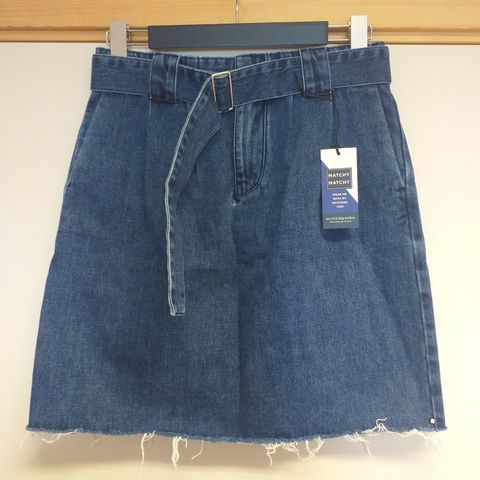 New Scotch & Soda Ams. Blauw denim belted skirt, size M