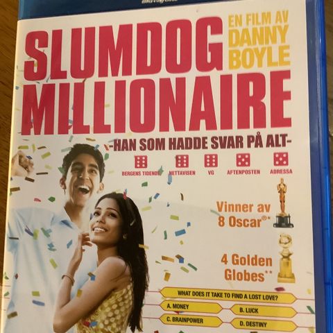 Drama Komedie SLUMDOG MILLIONAIRE-2008. Eng/norsk av Danny Boyle