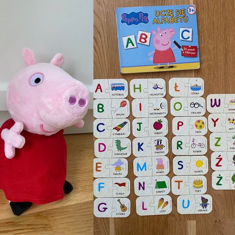 Peppa Gris Alfabet Puzzle, Ksiazka PL, Maskotka Peppa