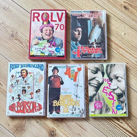 5 stk DVDer med Rolv Wesenlund (som nye)