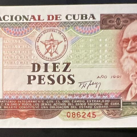 CUBA 10 PESOS 1991.  KVALITET 0.       P-109