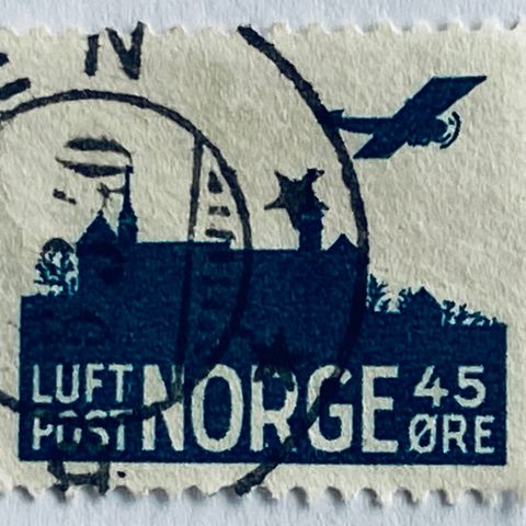 Norge 1937 Luftpost II Dypytrykk NK 212 Stemplet