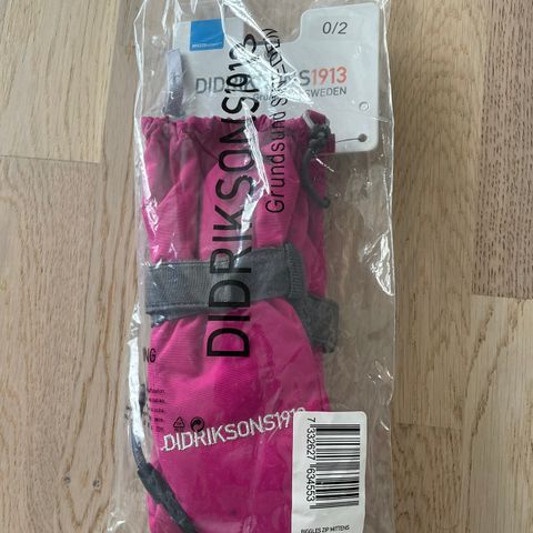 Didrikson votter rosa str 0/2 Biggles zipp mittens