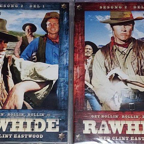 8 DVD.RAWHIDE SESONG 2.DEL 1 & 2. 1 stk.UÅPNET.