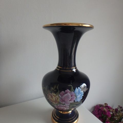 Gresk hand made vase 24k gull